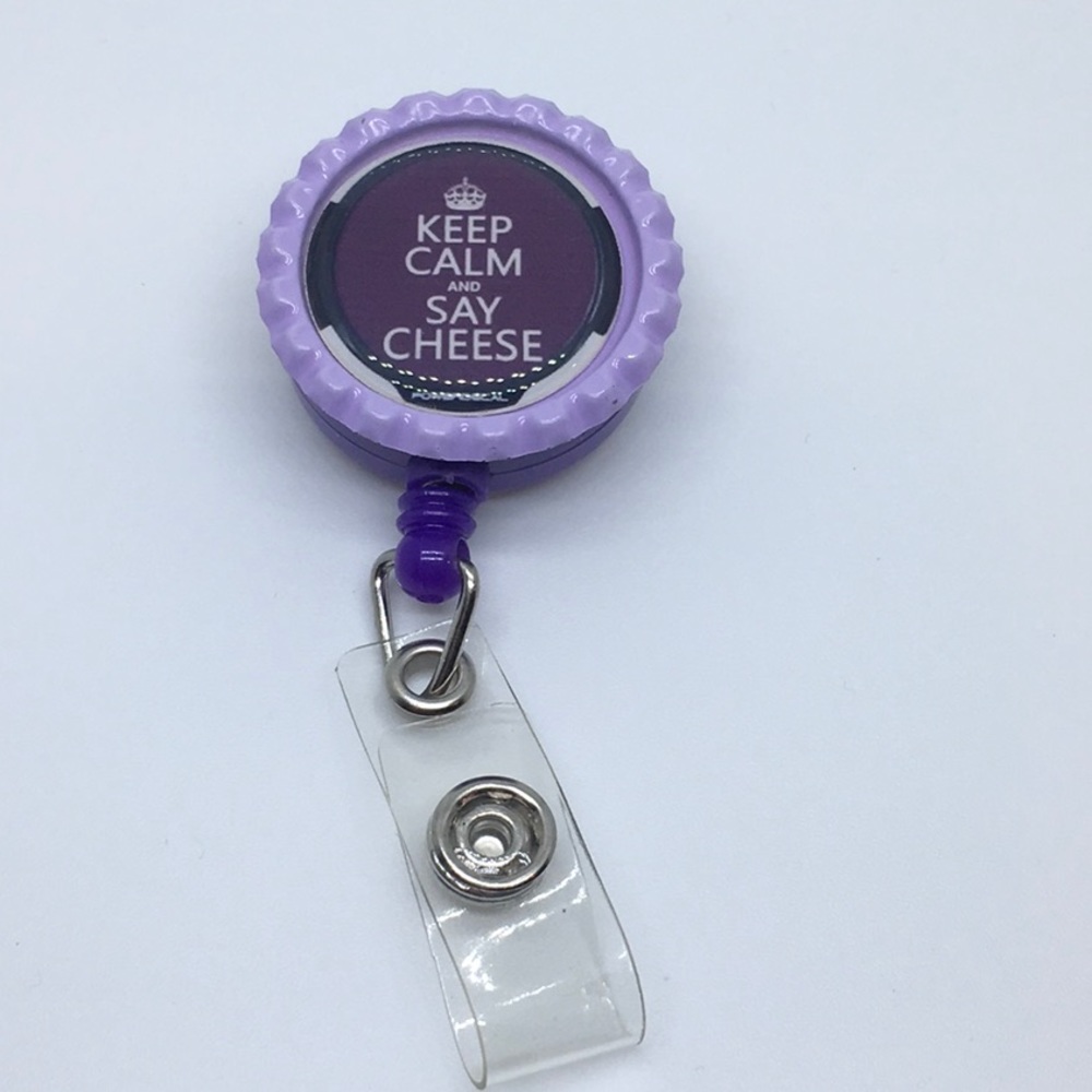Keep calm badge reel